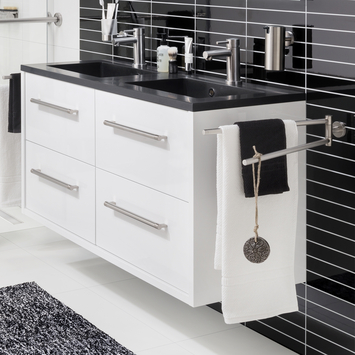Boston kolomkast 40cm wit hoogglans rvs