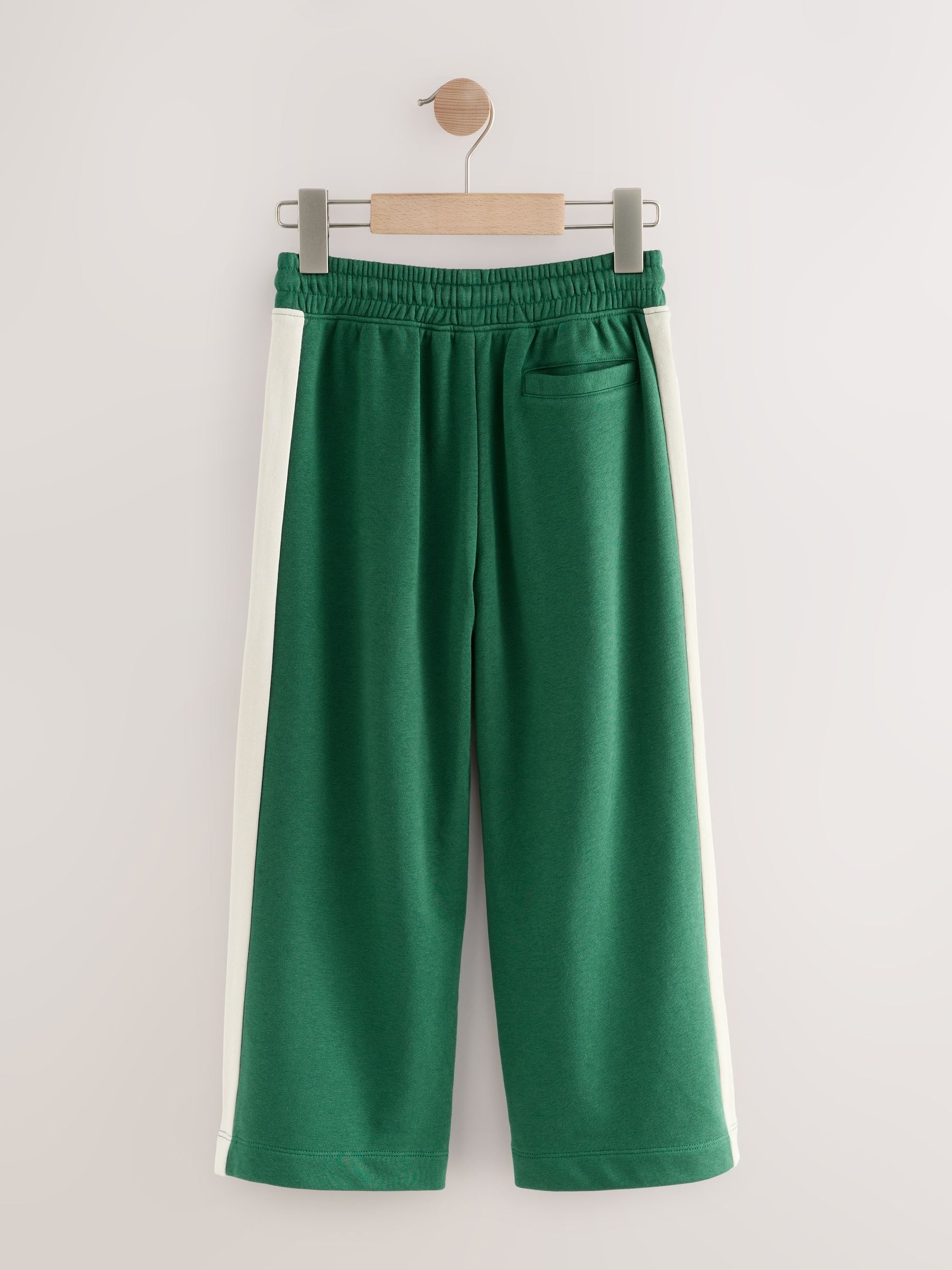 Groen - Joggingbroek met vlakken en wijde pijpen (3-16jr)