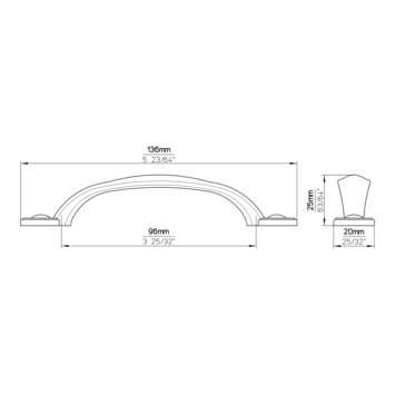 Greep Fleur zwart 136mm
