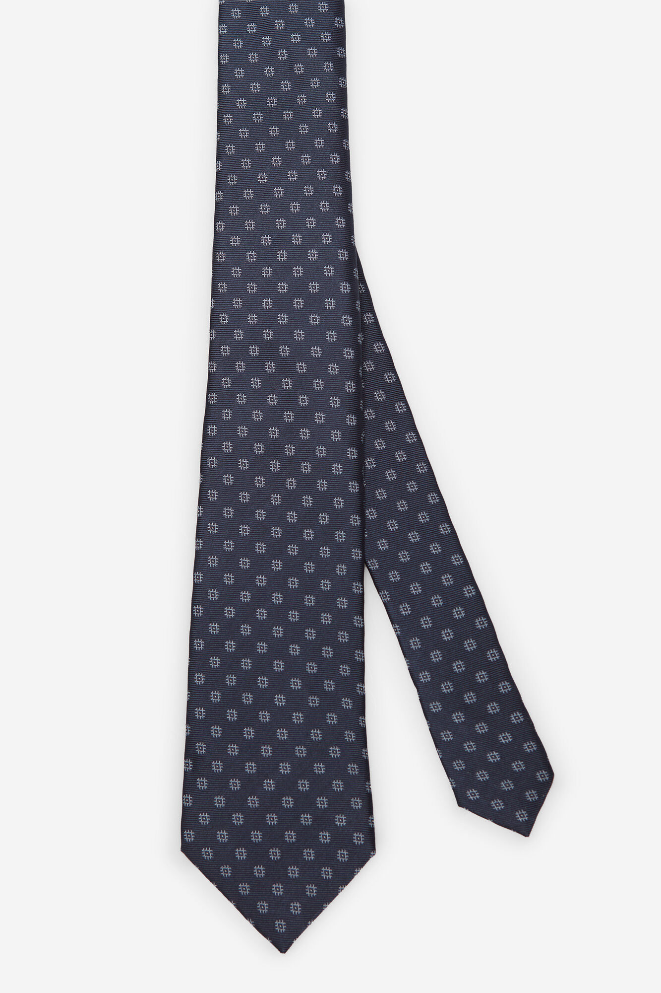 Gravata de seda com microestampa - Azul