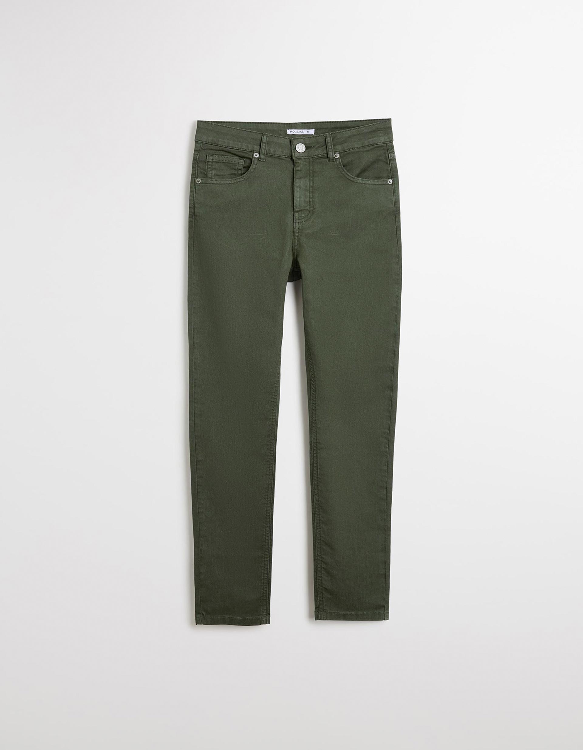 Calças de Ganga 'Skinny', Mulher, Verde Escuro