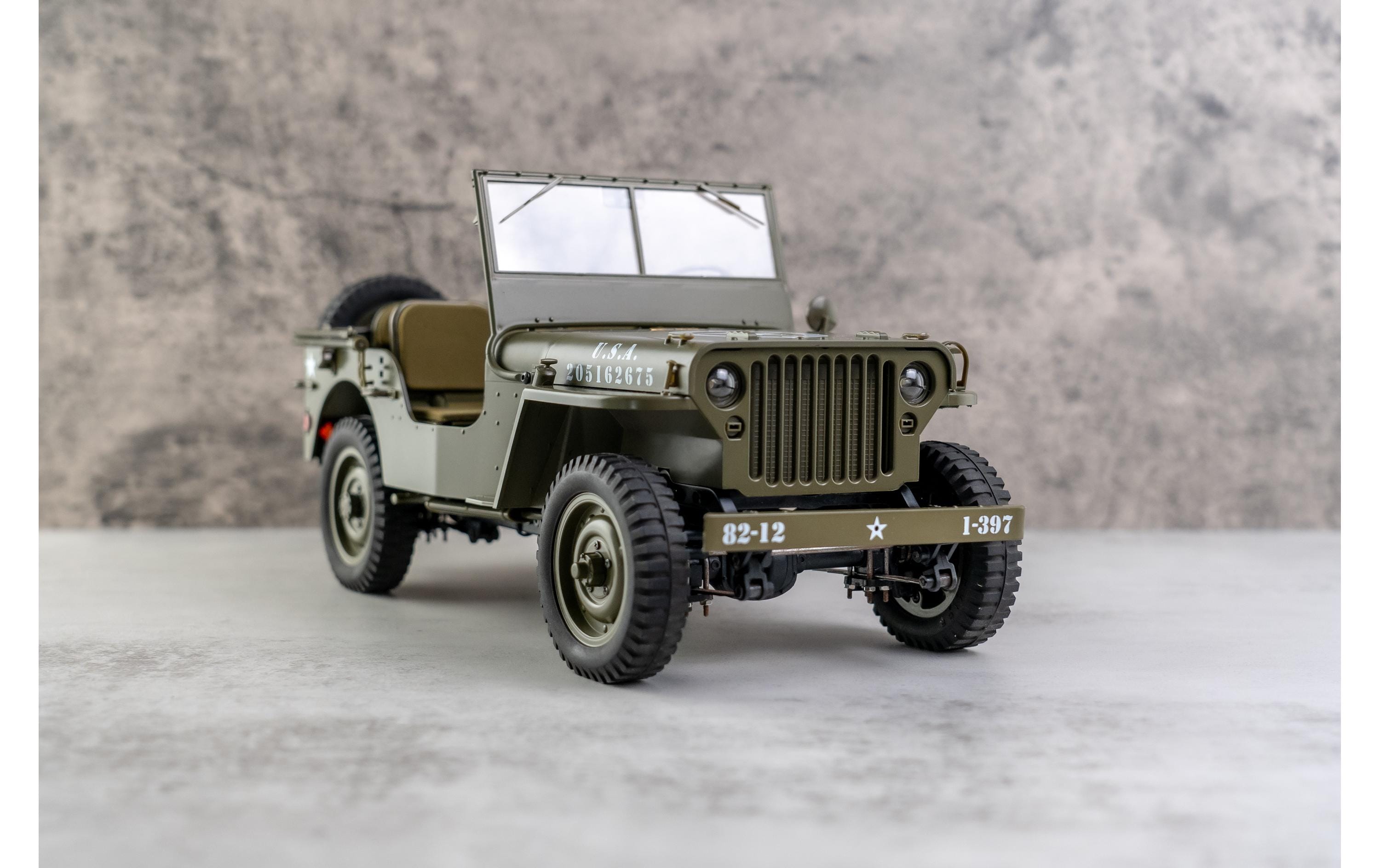 Scale Crawler 1941 MB Willys Jeep, 4 x 4 RTR, 1:12<br>1941 Willys Militär Jeep – Ein Traum für jeden Scaler