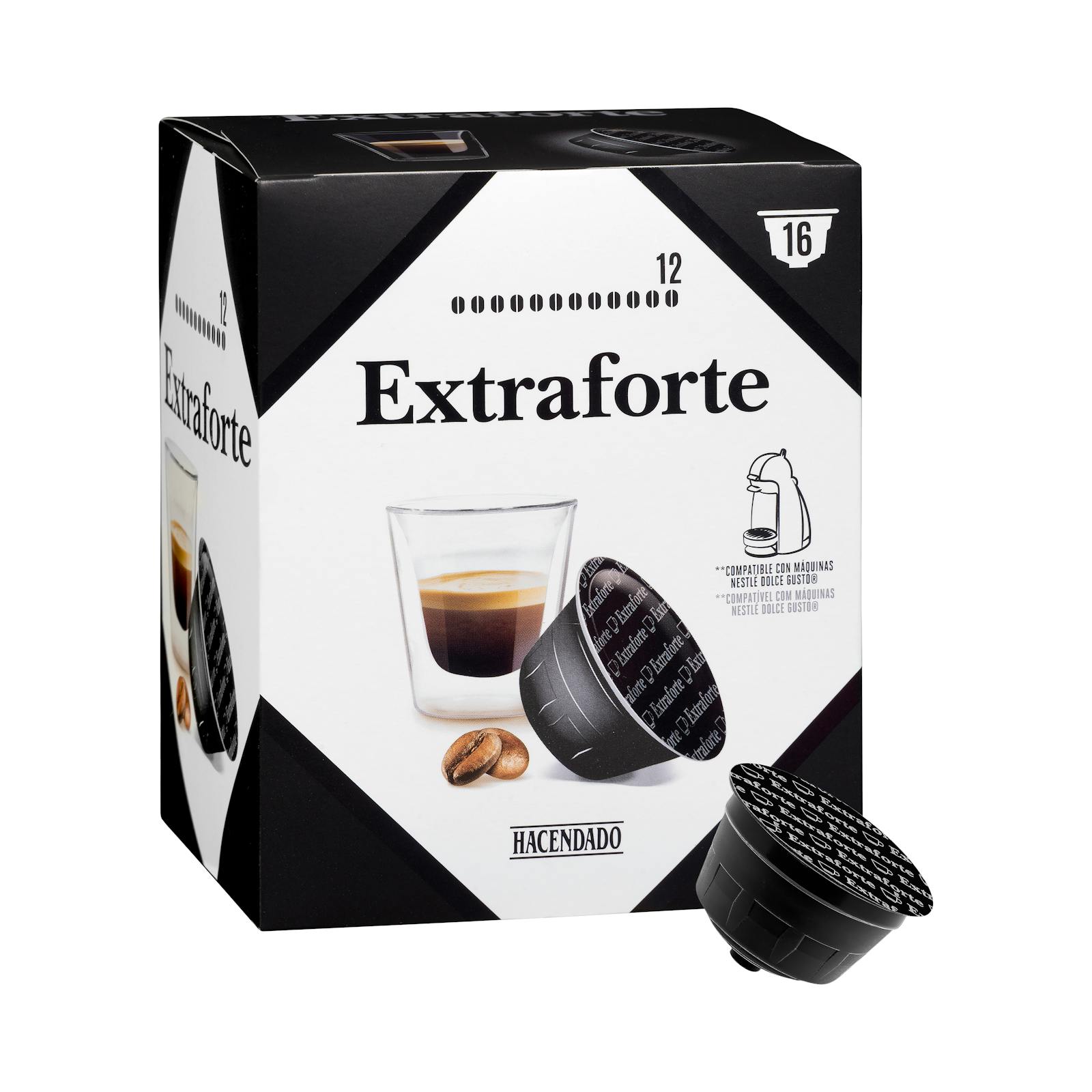 Café en capsules extra fort Hacendado