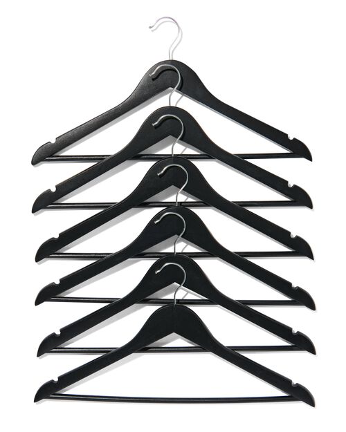6 cintres noirs en bois