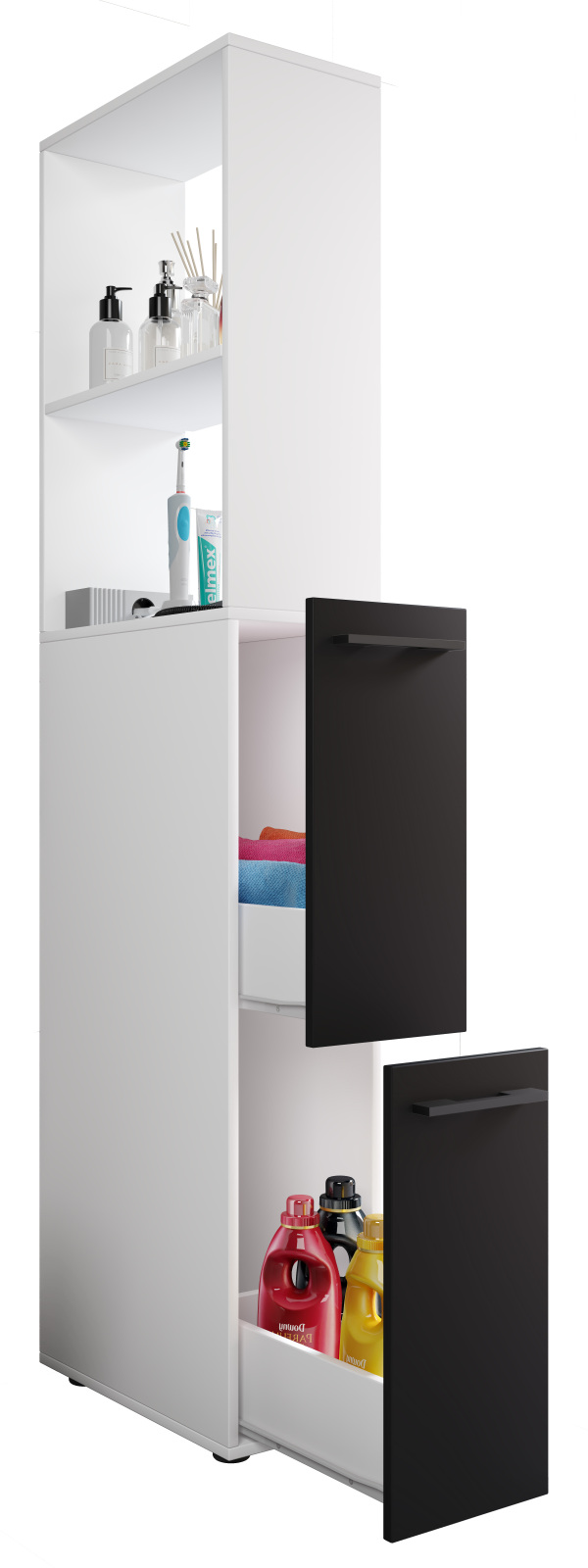 Raumteiler SADILO XL - weiß-anthrazit - 183 cm