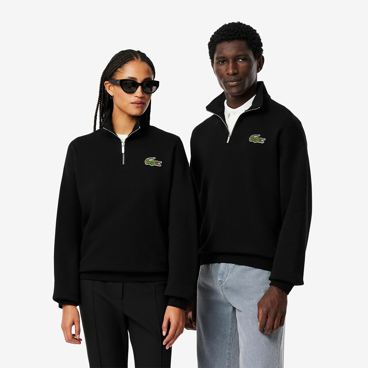 LACOSTE<br>Suéter com zíper, modelagem ampla