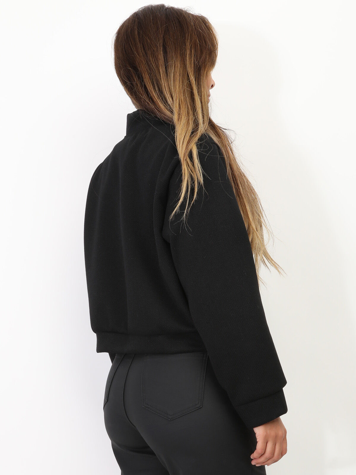 Blouson court style bombers- Noir
