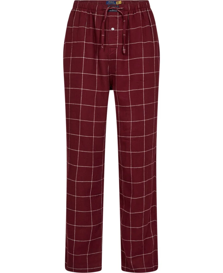 Polo Ralph Lauren FLANNEL-SLE-BOT Damson red windowpane