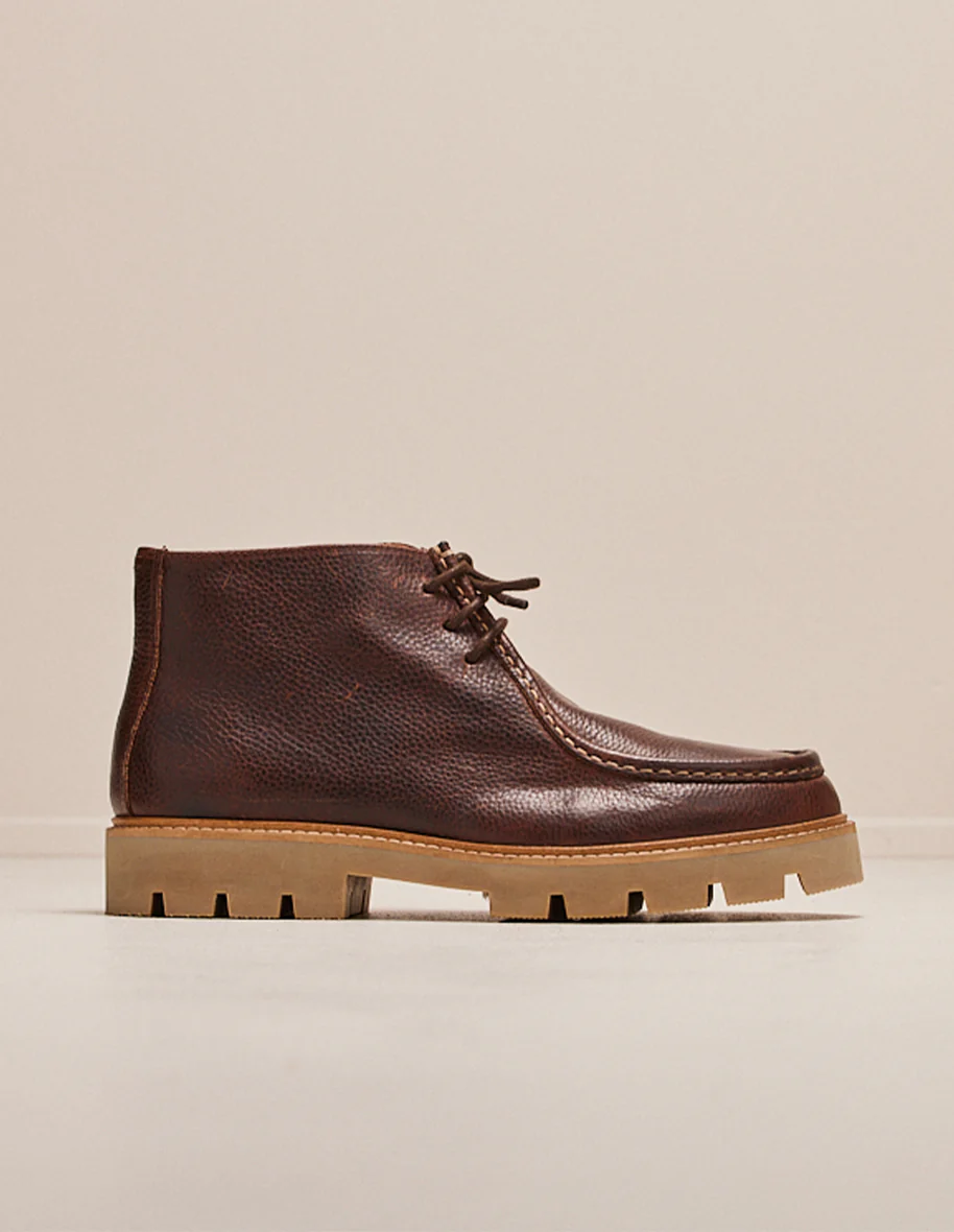 Bottines Grégoire - Cuir pull up grainé marron