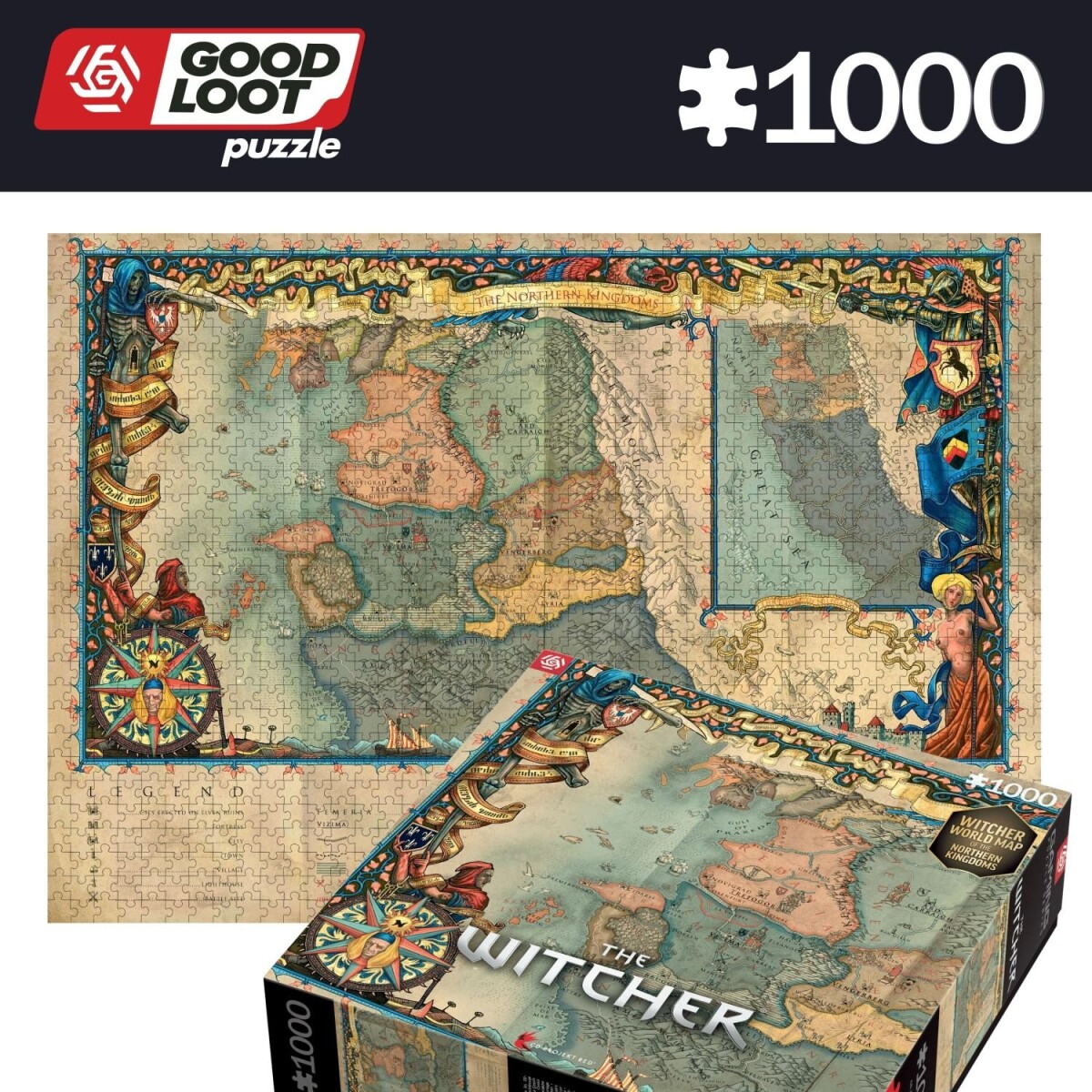 The Witcher - The Kingdoms Puzzle - 1000 Brikker