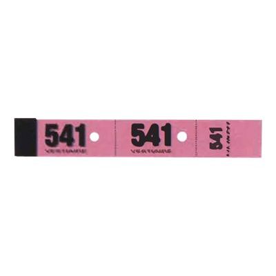 ELVE - Carnet de 50 tickets de vestiaire 3 volets - 30 x 200 mm - numéroté - rose