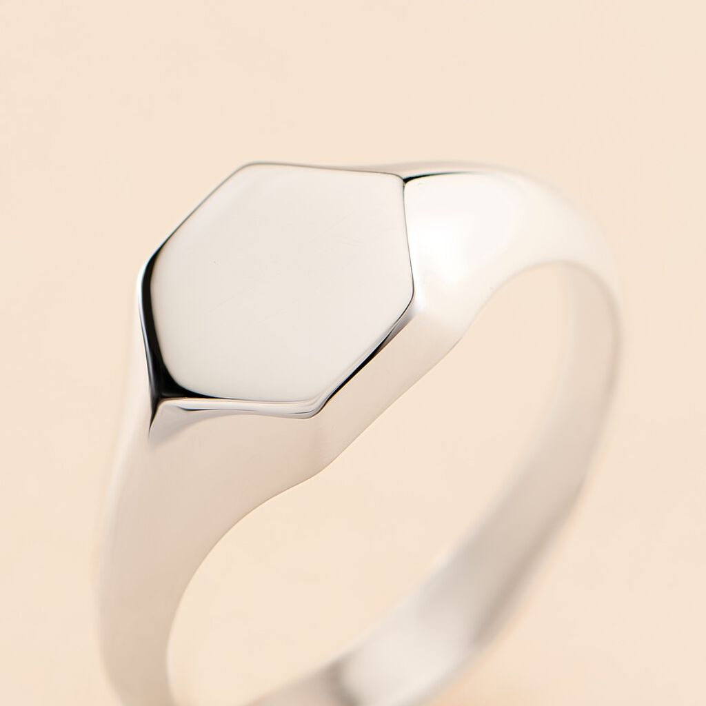 Chevalière Sanza Argent Blanc
