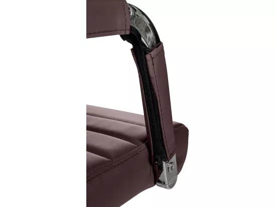Chaise de bureau - Similicuir & Métal chromé - Marron - Amadora