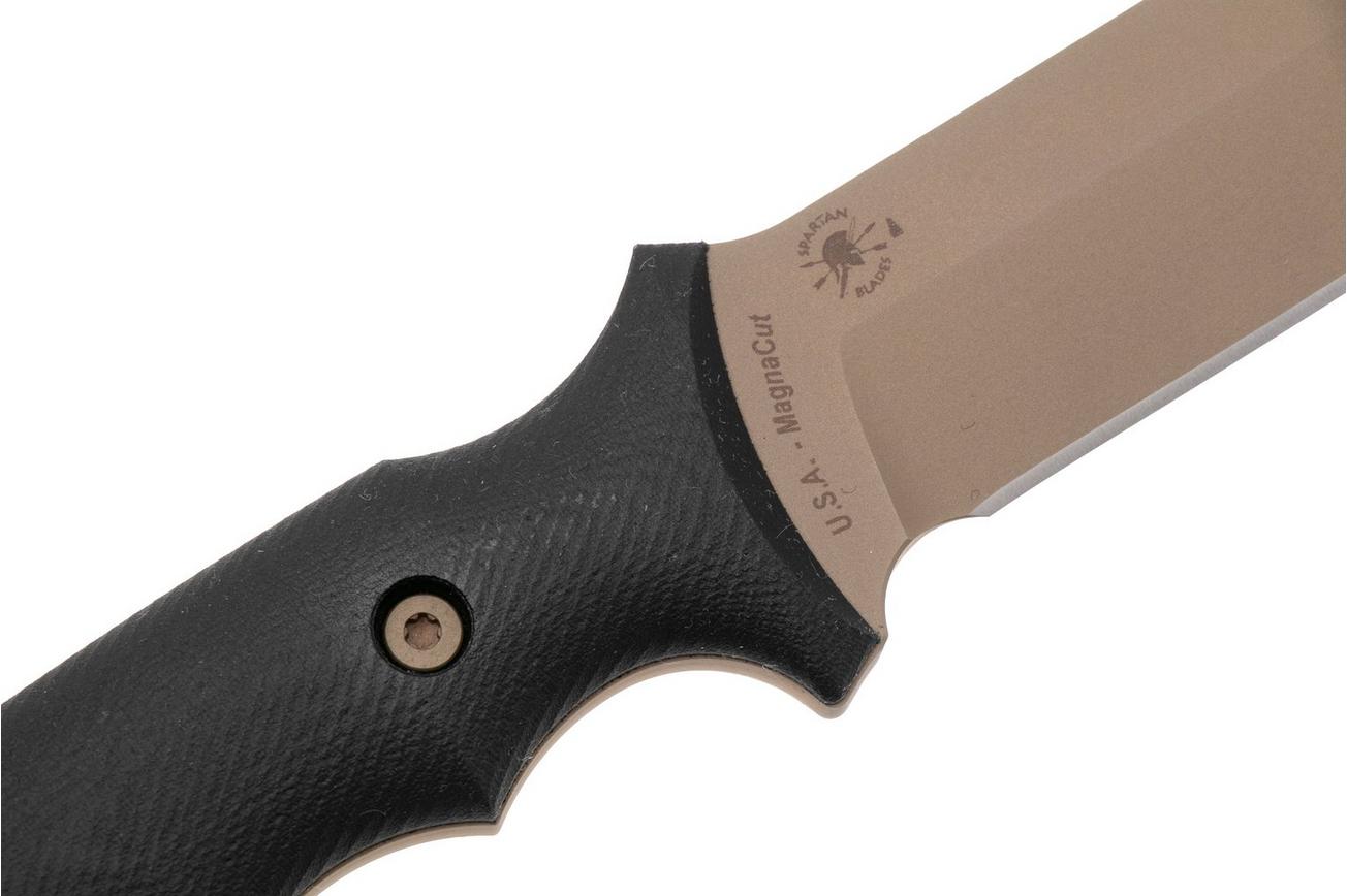 Spartan Blades Harsey Clandestina SB57DEBKNLBK Flat Dark Earth, Black Micarta, survivalmes, MOLLE schede