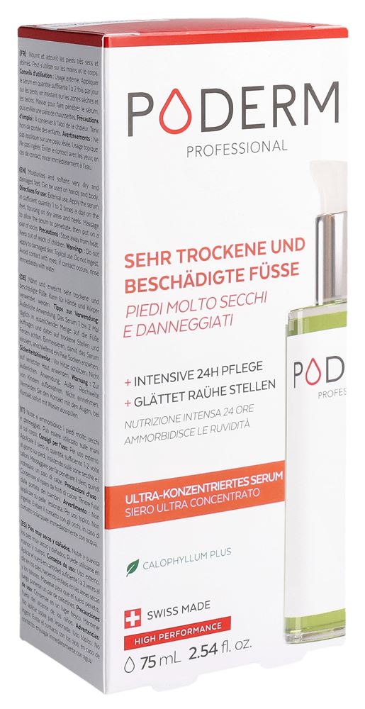 PODERM Serum sehr trockene und beschädigte Füsse Glasfl 75 ml