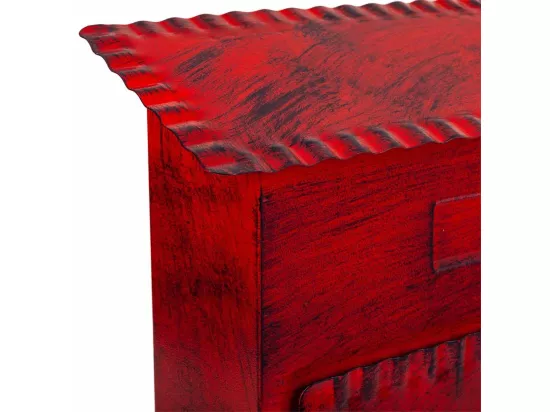Boîte aux lettres en métal rouge 27x11x37h