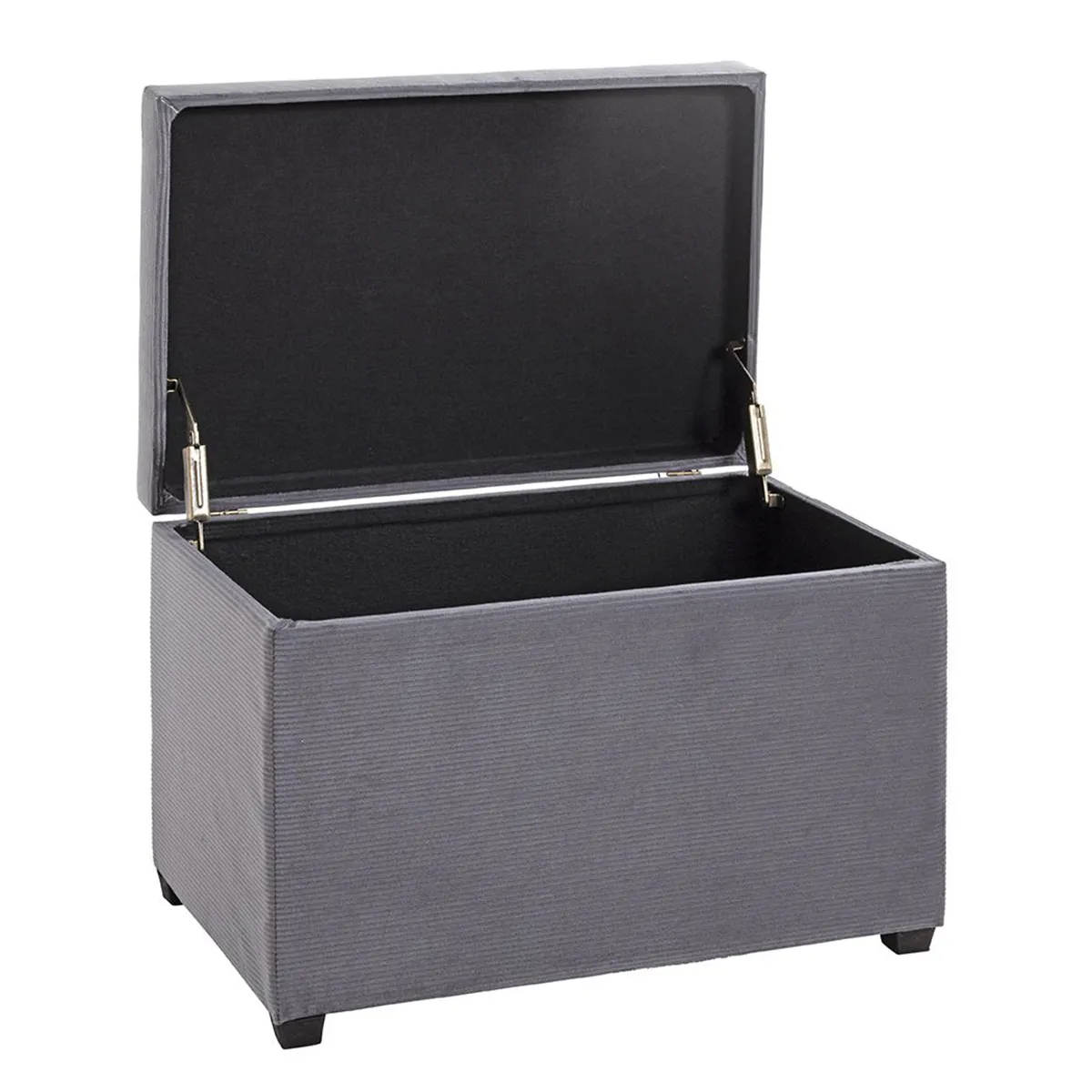 Pegane Coffre de rangement MDF velours gris