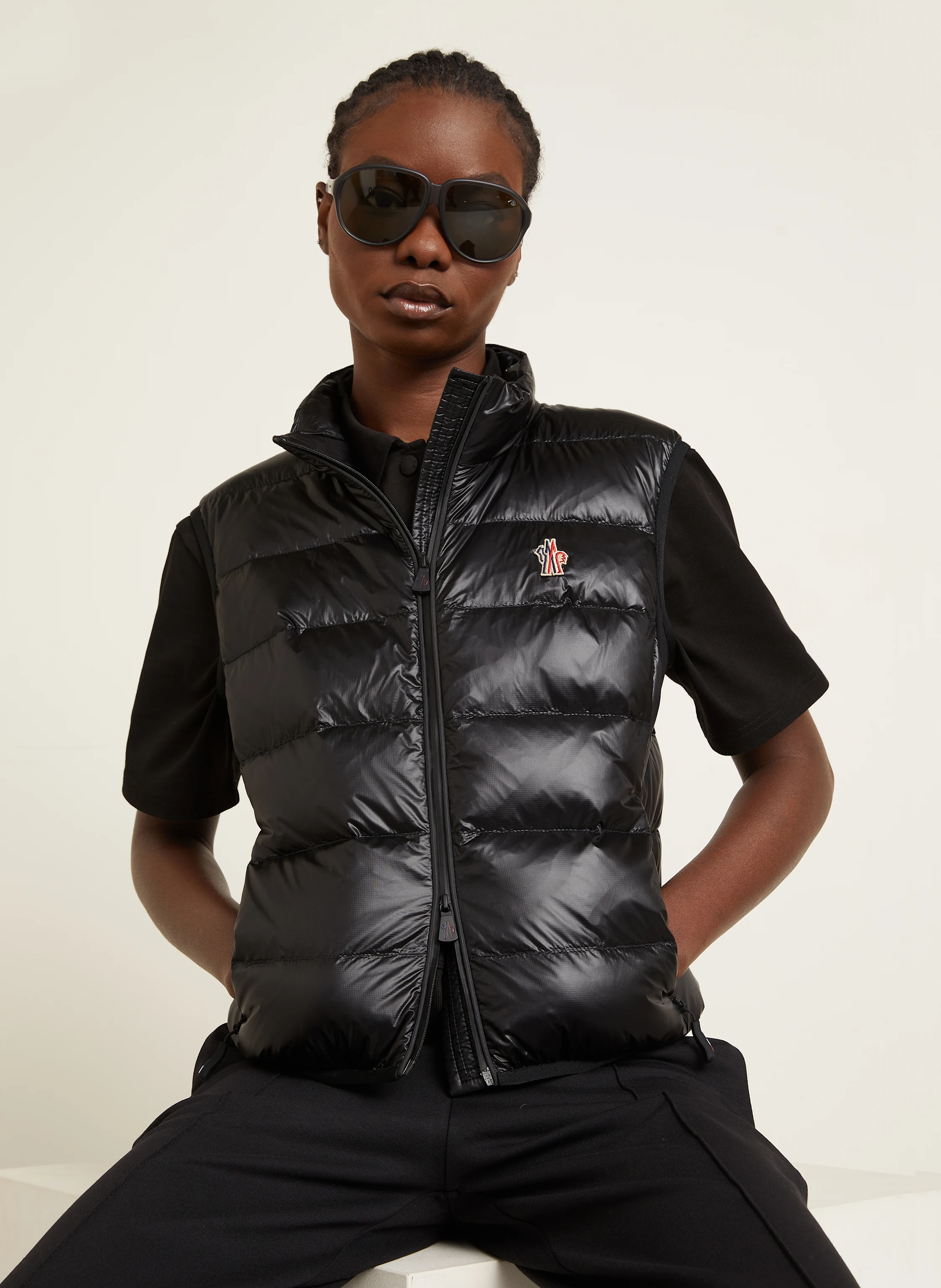 MONCLER GRENOBLE Daunenweste im Materialmix