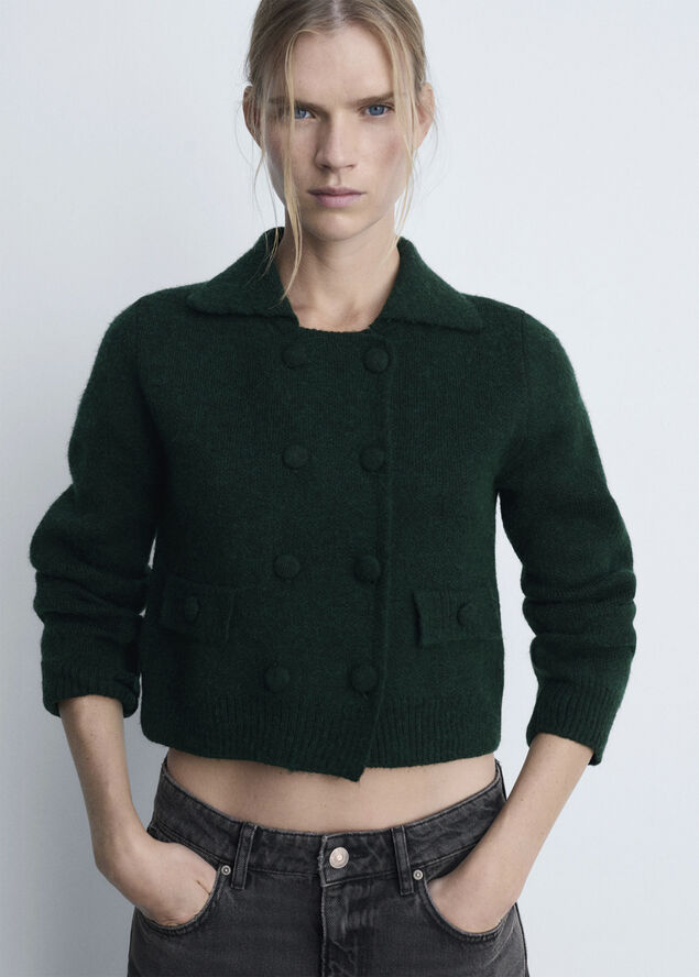 MANGO Knitted jacket. -- GALA Green