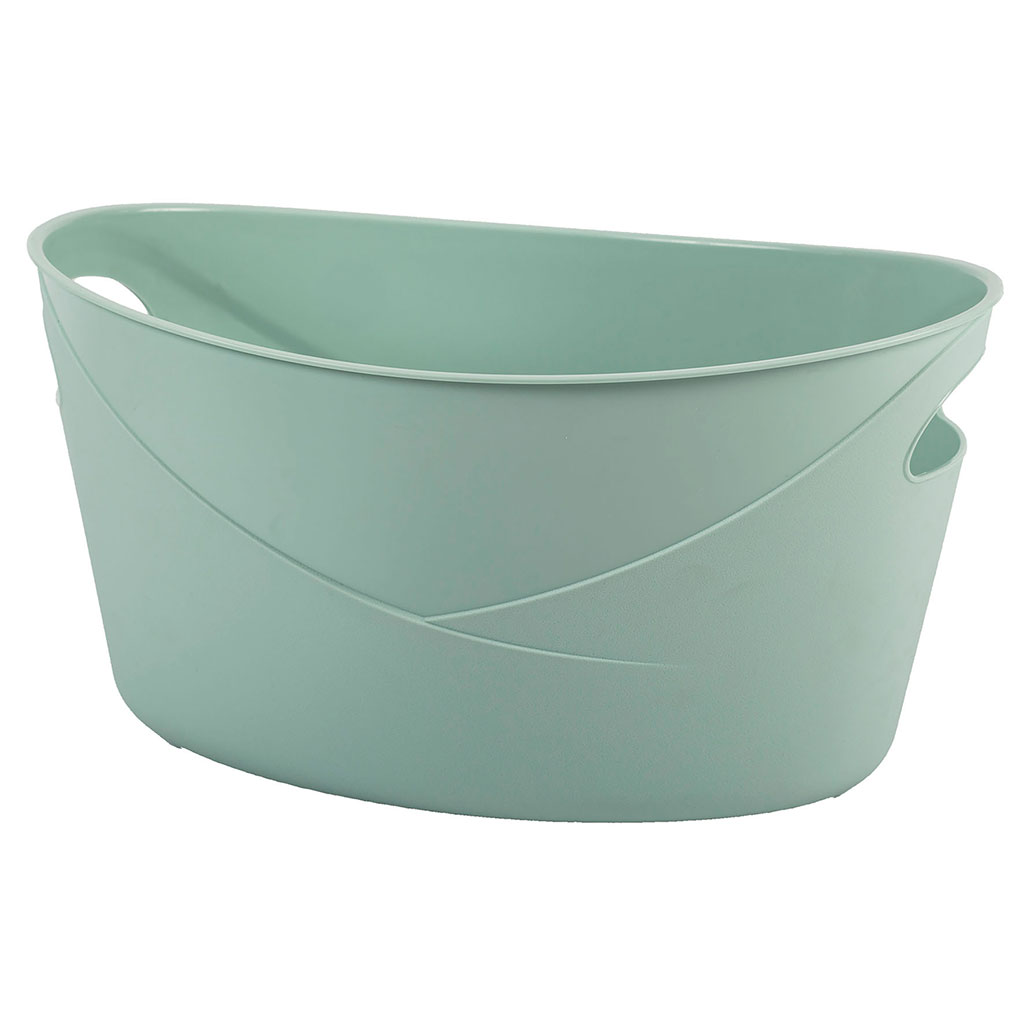 Corbeille à linge FLORA verte 6L