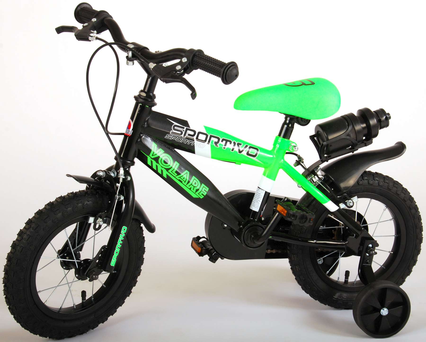 TPFSports Sportivo Kinderfahrrad - Jungen - 12 Zoll - 2 Handbremsen - Neon Gelb