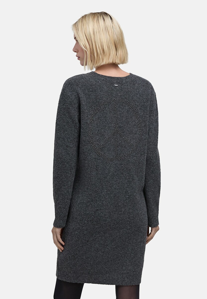 IKKS<br>Vestido de malha reto com decote redondo e mangas compridas, curto