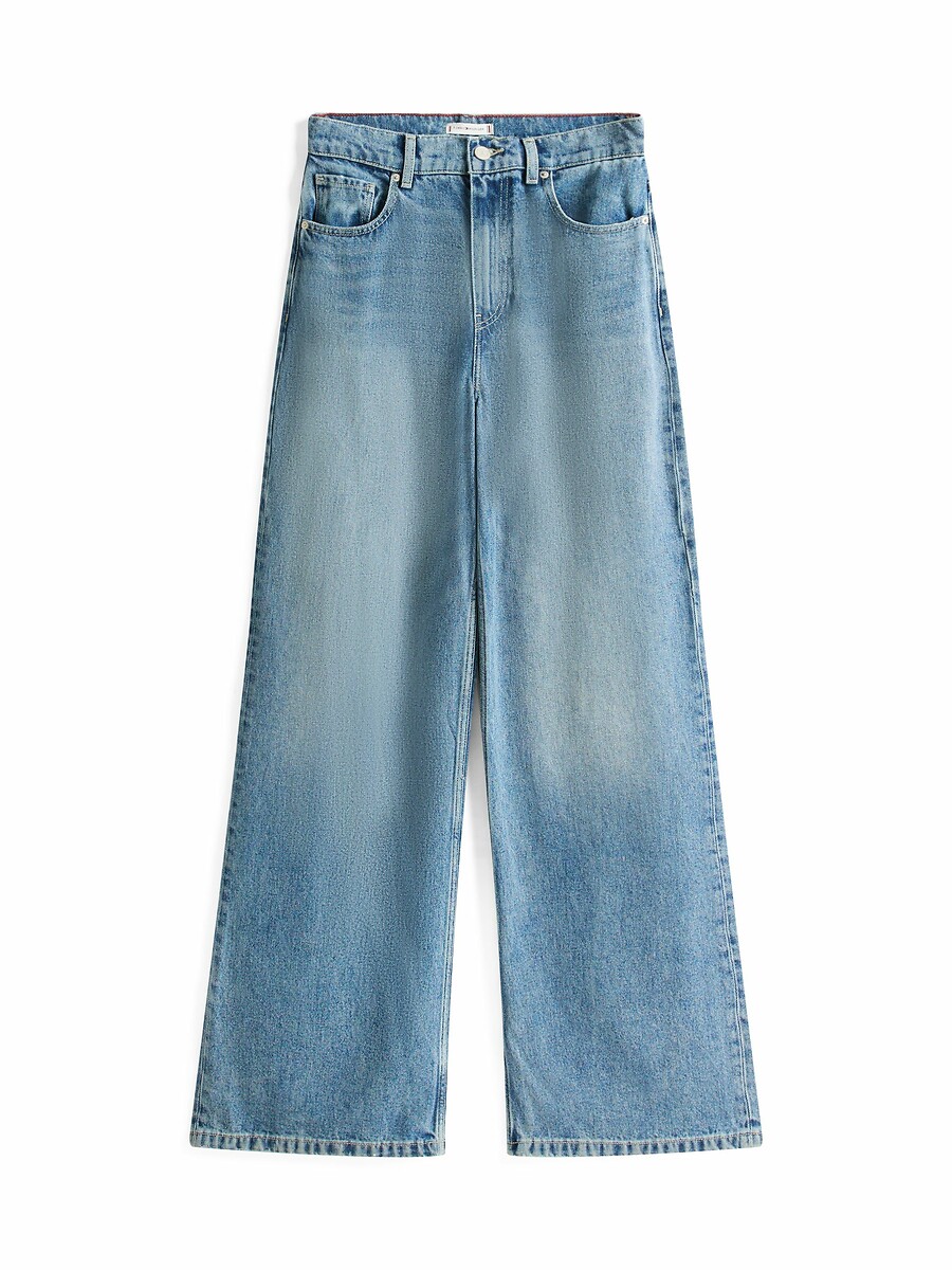 TOMMY HILFIGER<br>Calça jeans de cintura alta e pernas largas em denim Lyocell