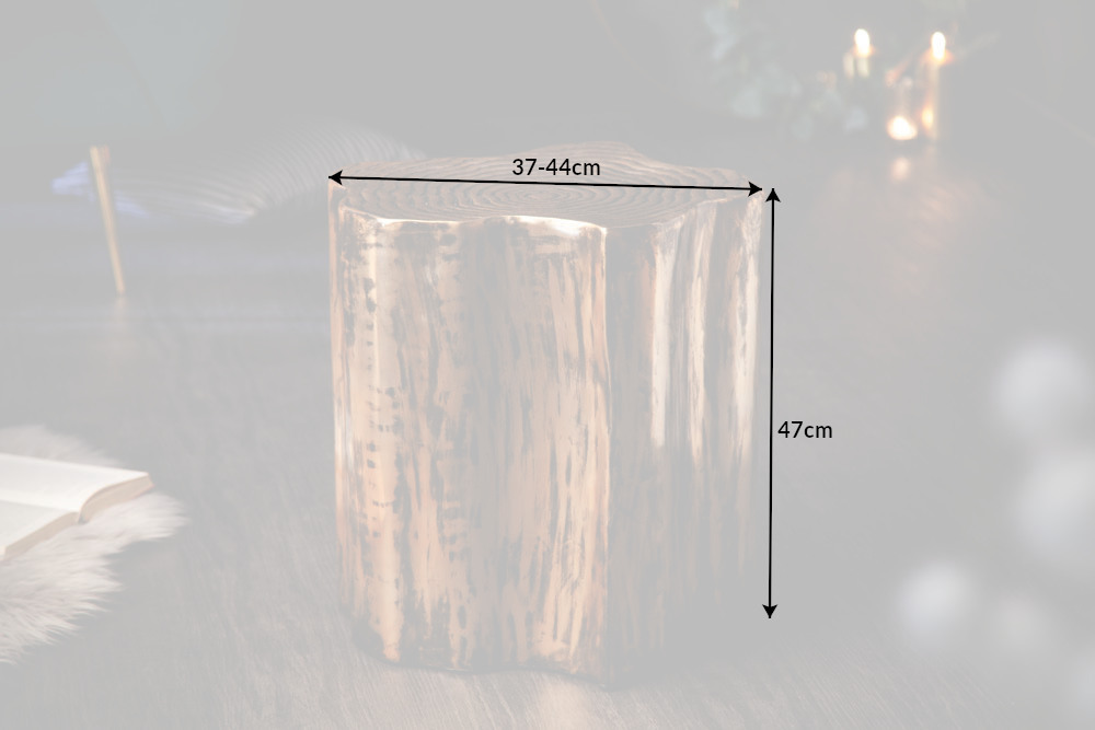 Extravaganter Beistelltisch ORGANIC ORIENT 45cm gold Metall Baumstamm Design