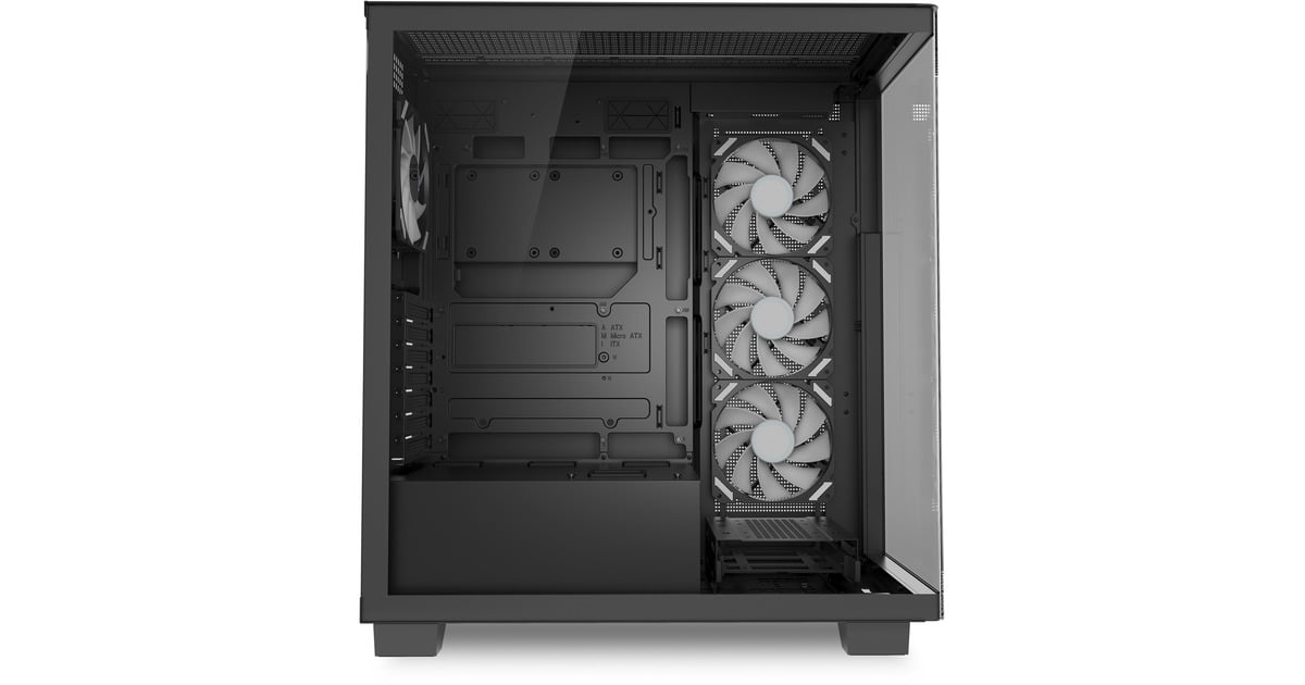 SharkoonELITE SHARK CA500 midi tower behuizing  (Zwart | 2x USB-A | 1x USB-C | RGB | Tempered Glass)