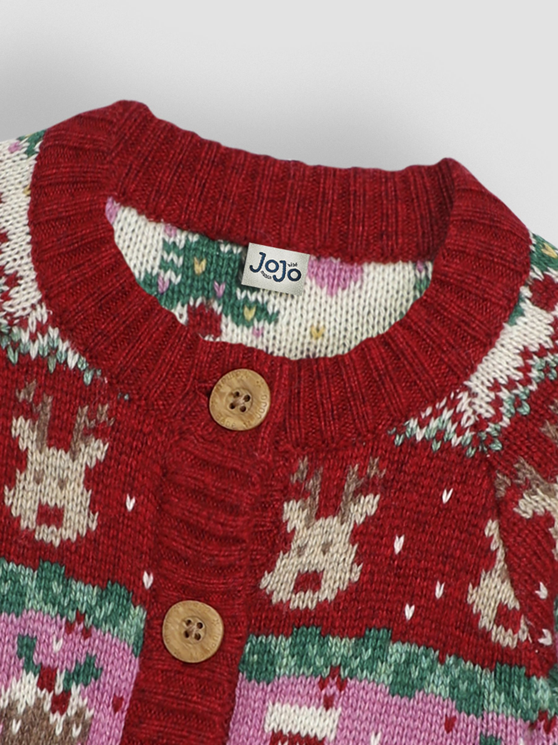 JoJo Maman Bébé vest met feestelijk Friends Fairisle-patroon