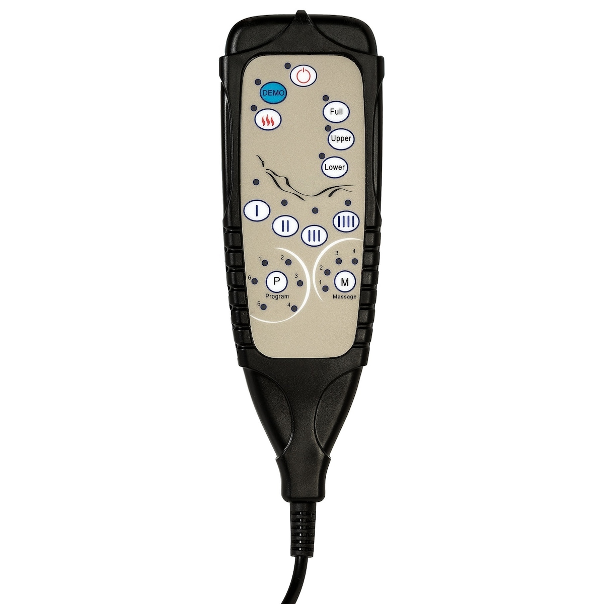 Shiatsu massasjematte med varmematte av jadesten + fjernkontroll - beige
