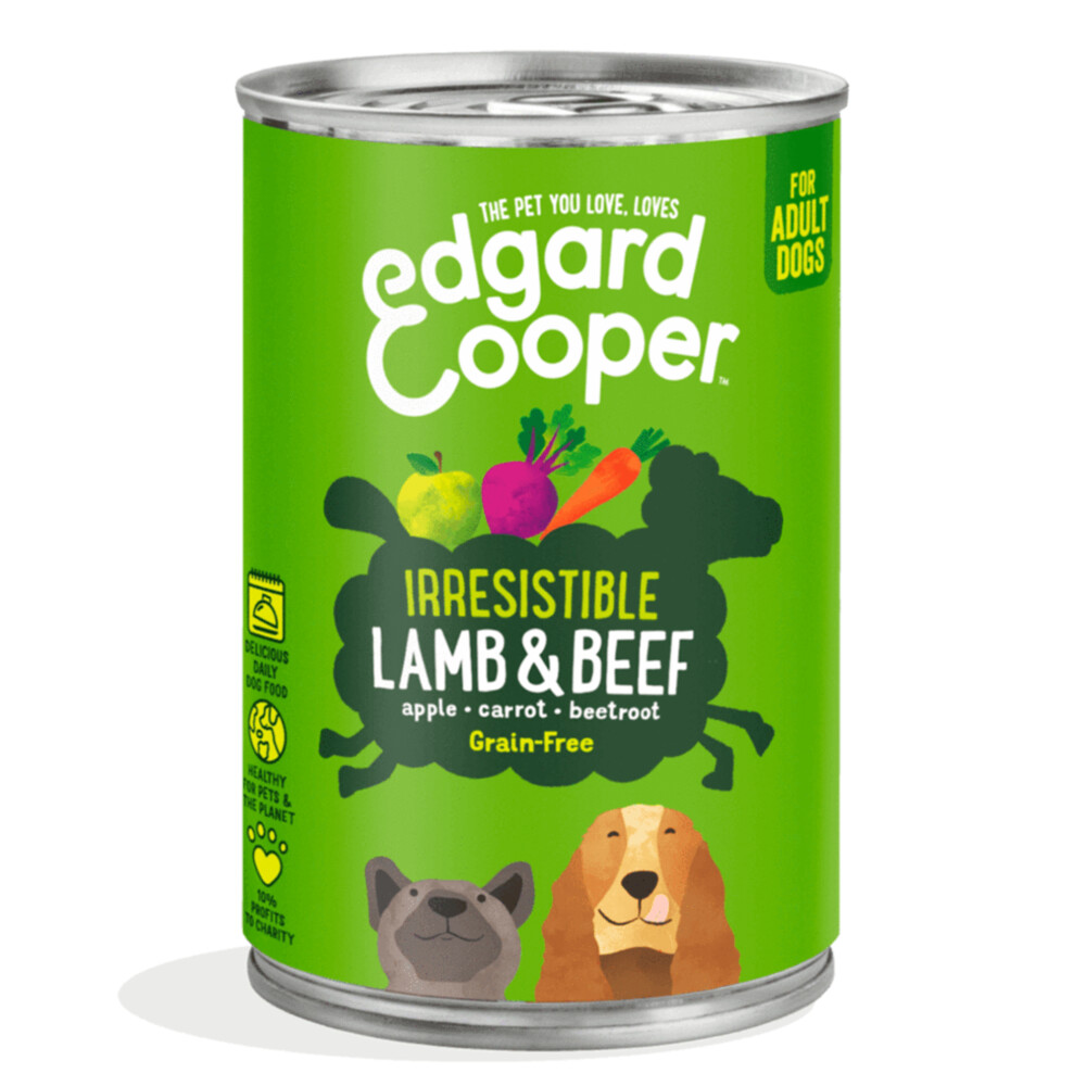 6x Edgard & Cooper Blik Vers Vlees Hondenvoer Lam - Rund400 gr
