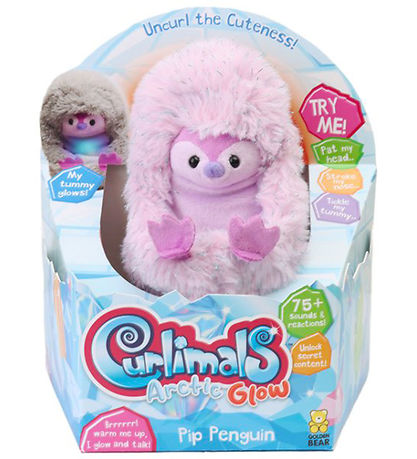 Curlimals Kuscheltier m. Klang und Bewegung - 14 cm - Glow Pengu