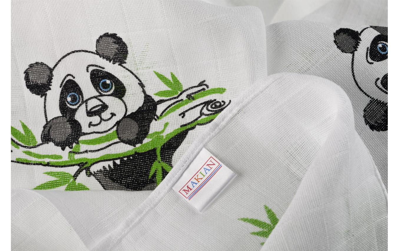 Mulltuch 4-er Set 70 x 70 cm Grün und Weiss PandaMulltücher 70 x 70 cm Grün / Weiss Panda