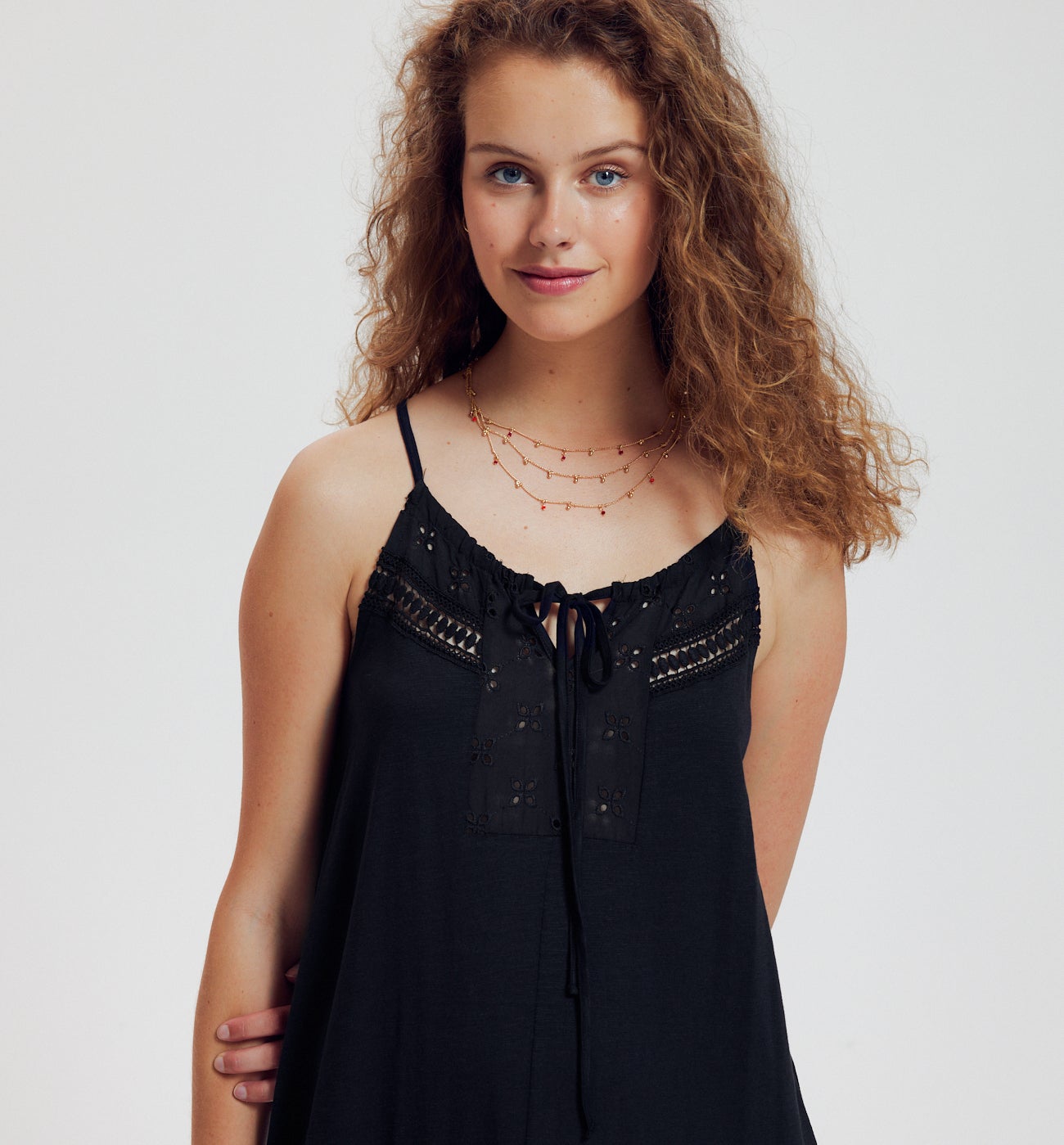 Robe longue en jersey Femme - Noir