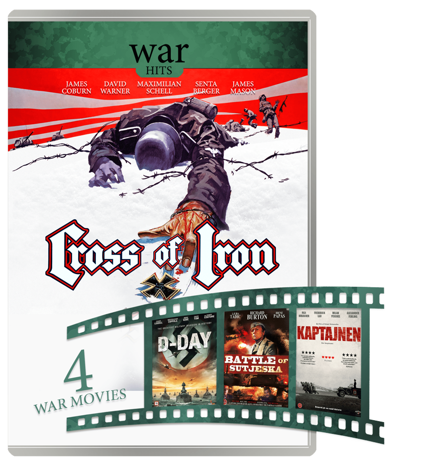 WAR MOVIE HITS - 4 DVD Box CROSS OF IRON, D-DAY, BATTLE OF SUTJESKA (1973), The Captain