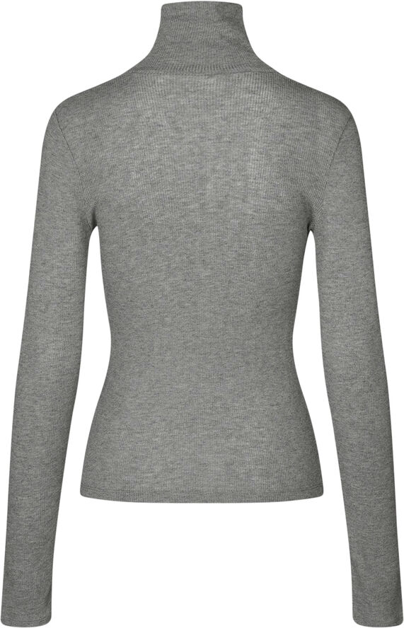 Samsøe Samsøe Sasonnet ls t-neck 15338 Mid grey mel.