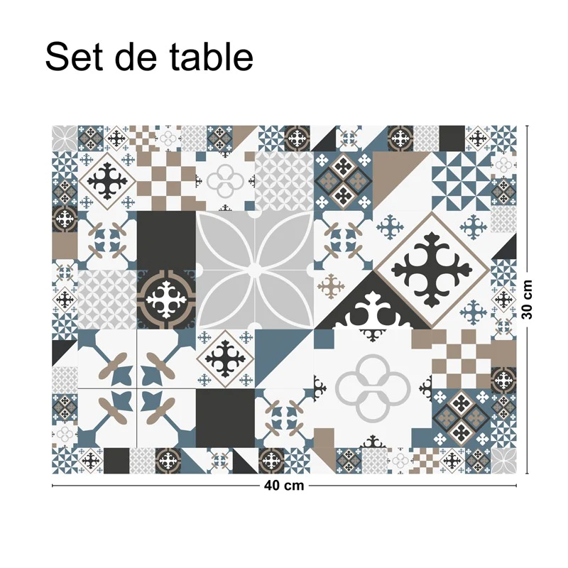 Lot de 4 sets de table L 40xl 30cm - CIMENT STYLE DULCE 99deco