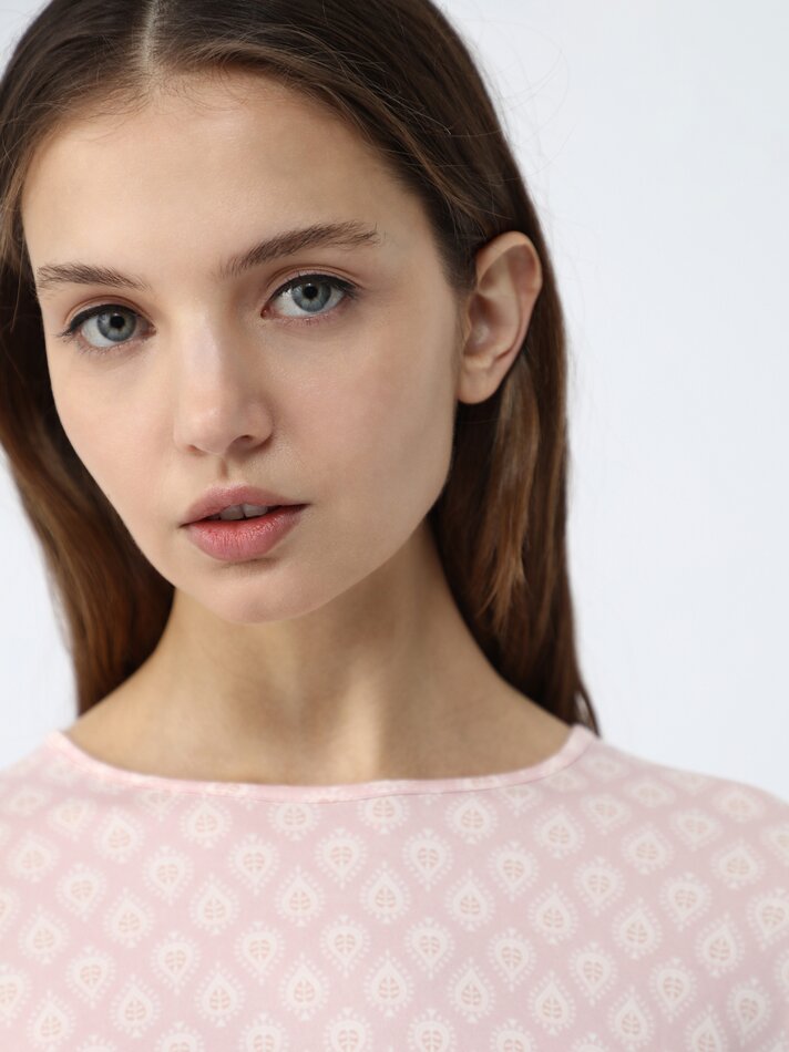 Conjunto de pijama comprido estampado - Rosa