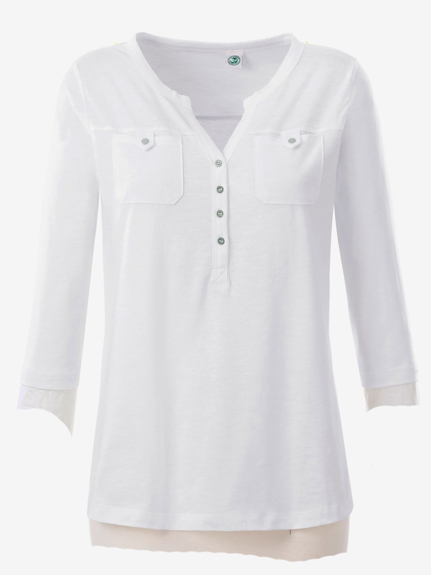 T-shirt simple patte boutonnage poches poitrines