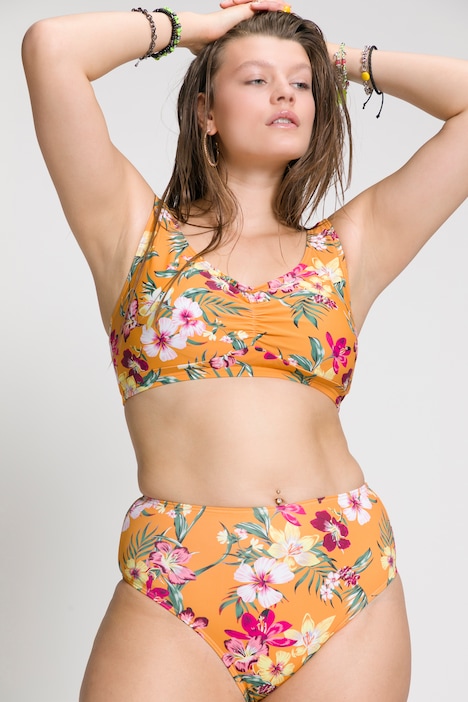 Bikini Slip, High Waist, Tropical Print