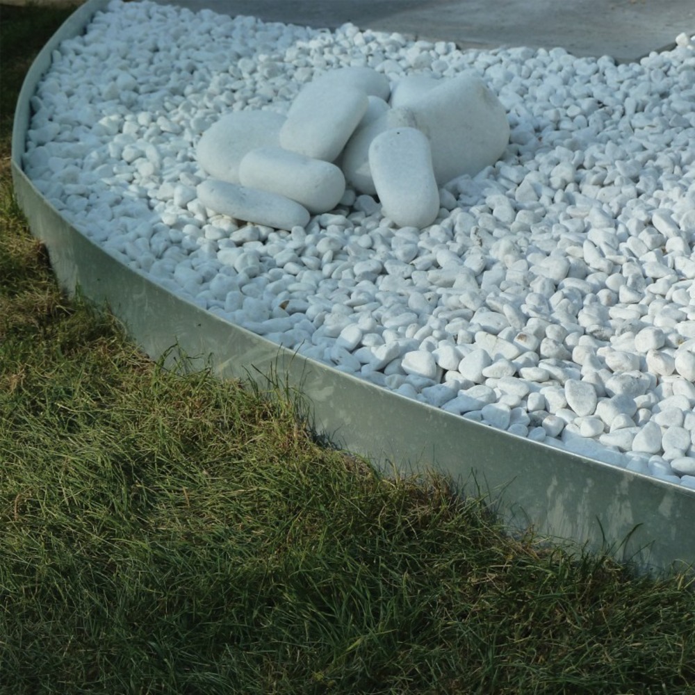 Bordure jardin droite acier galvanisé - 99 x 14 cm - métal brut