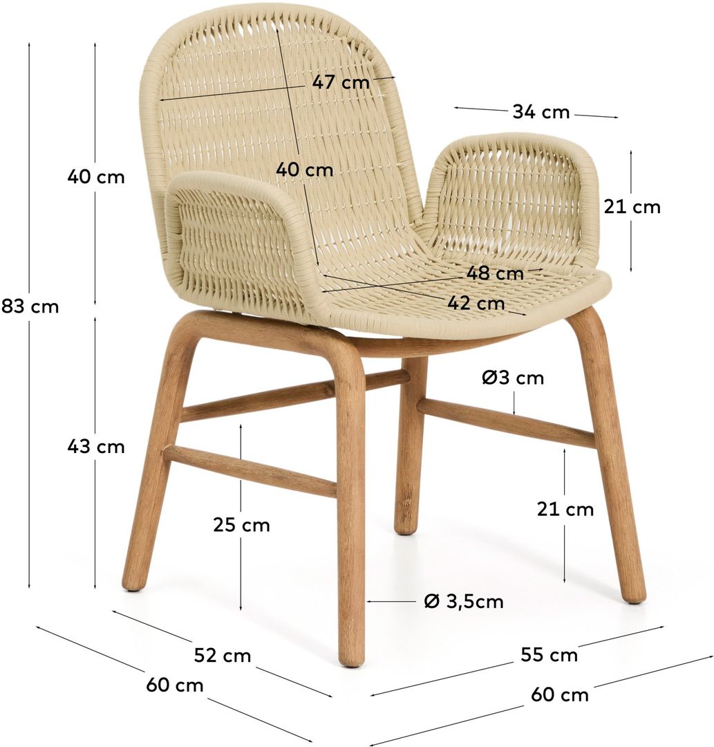 Kave Home   Alipa Tuin Armstoel