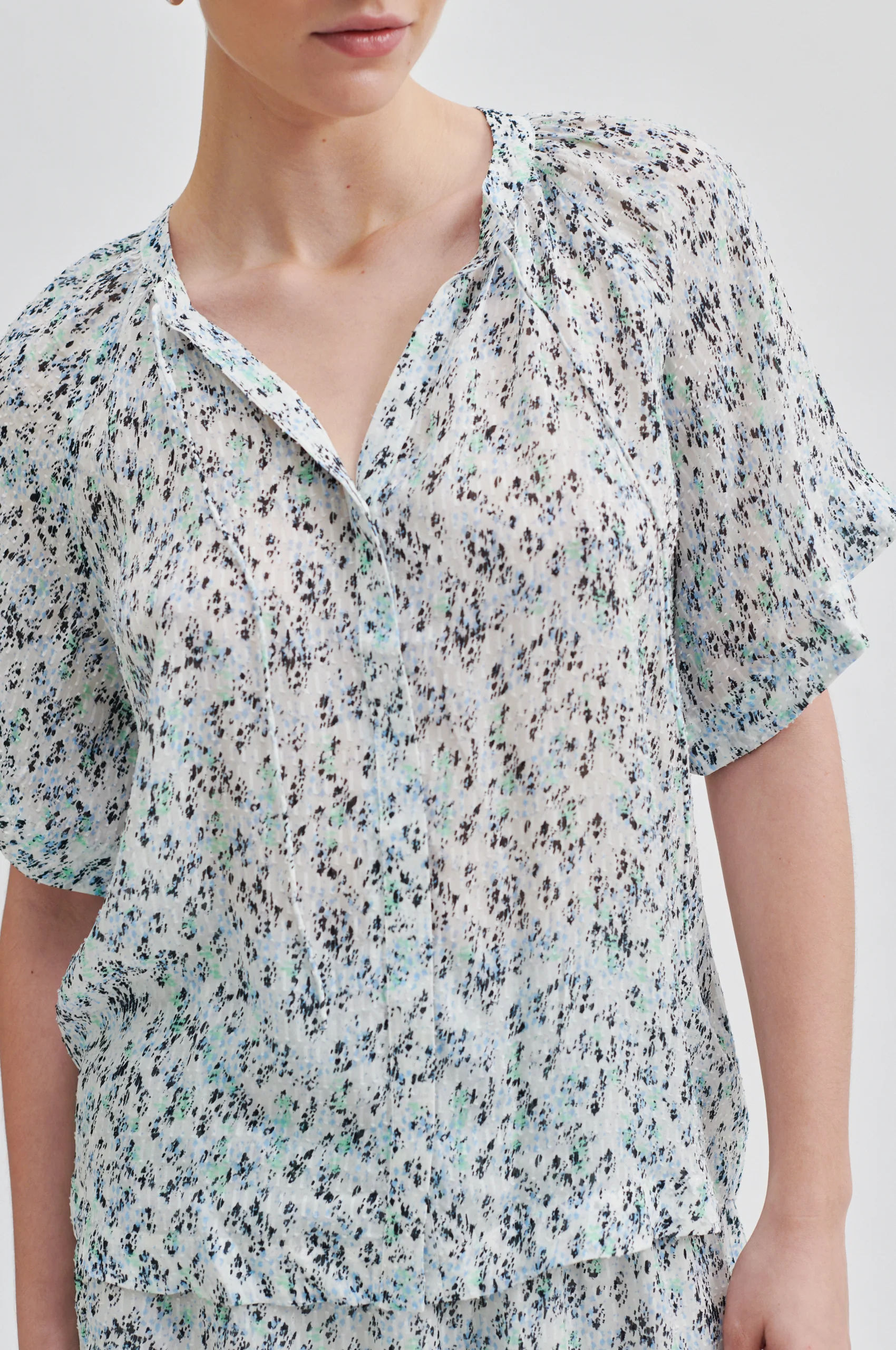 Second Female  Elle bluse - Alaska Blue