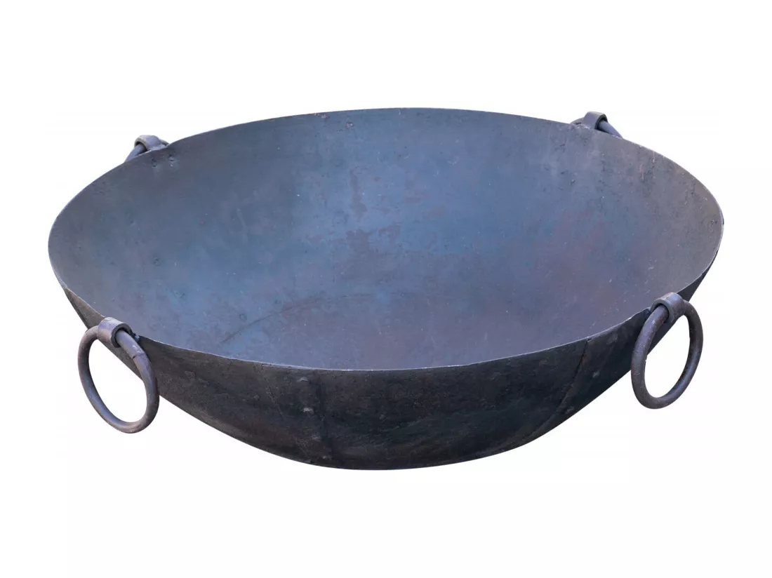 BISCOTTINI Brasero - Fer Forgé Finition Antique - Foyer Extérieur en Métal - Brasero - Coupe à Feu d'Extérieur - Décoratif - Jardin - Coupe en Fer Vintage - 80x80x27cm
