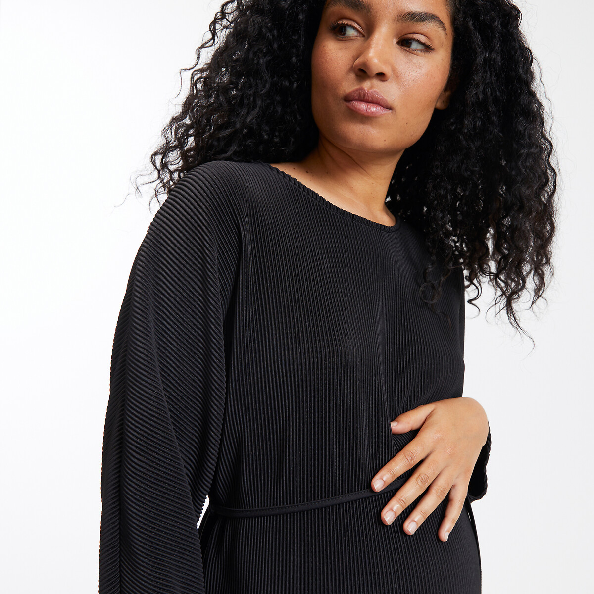 COLEÇÕES LA REDOUTE<br>Vestido longo de maternidade, jérsei plissado