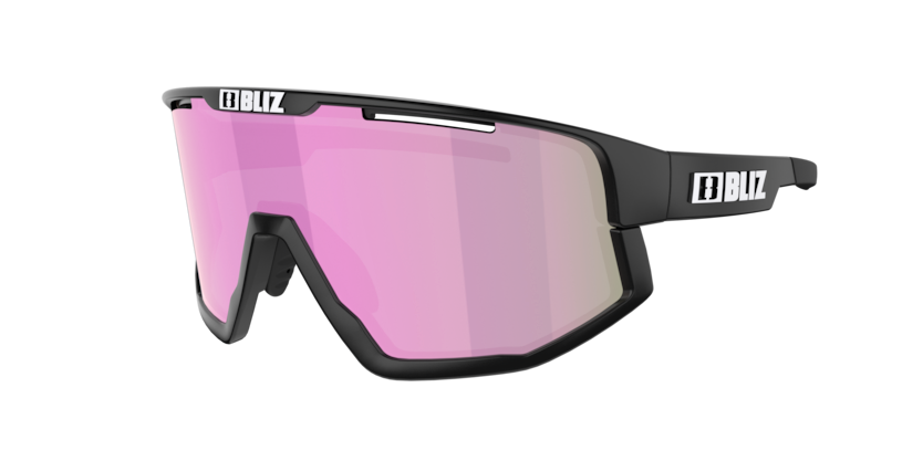 Bliz Fusion Small Cykelbriller Matsort med Pink Linse