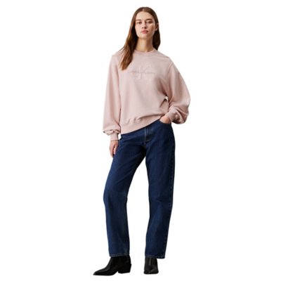 Sweatshirt femme Chenille Monologo CALVIN KLEIN