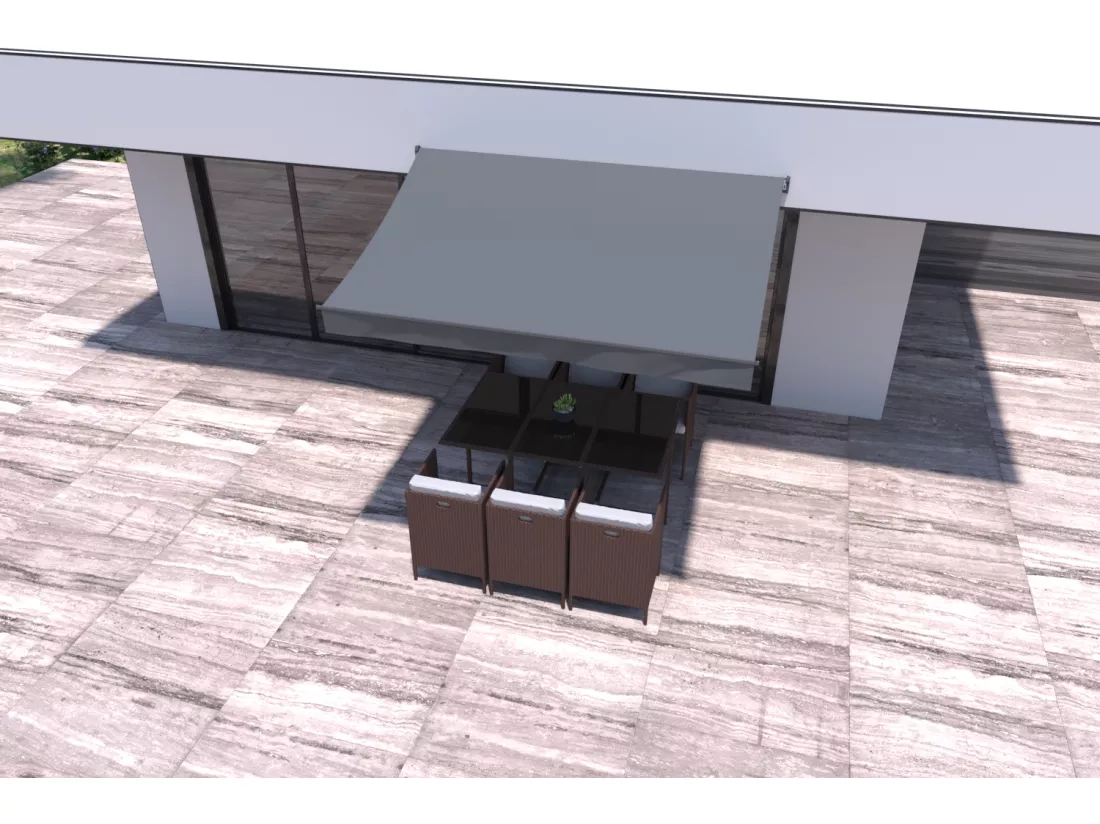 Store banne manuel 3 x 2 m gris polyester ADRO