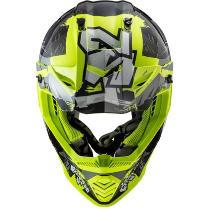 Casque cross LS2 MX437 - FAST EVO - CRUSHER - BLACK H-V YELLOW 2023 - Noir / Jaune